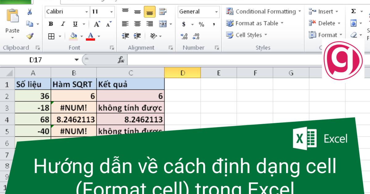 Hướng dẫn về cách định dạng cell (Format cell) trong Excel